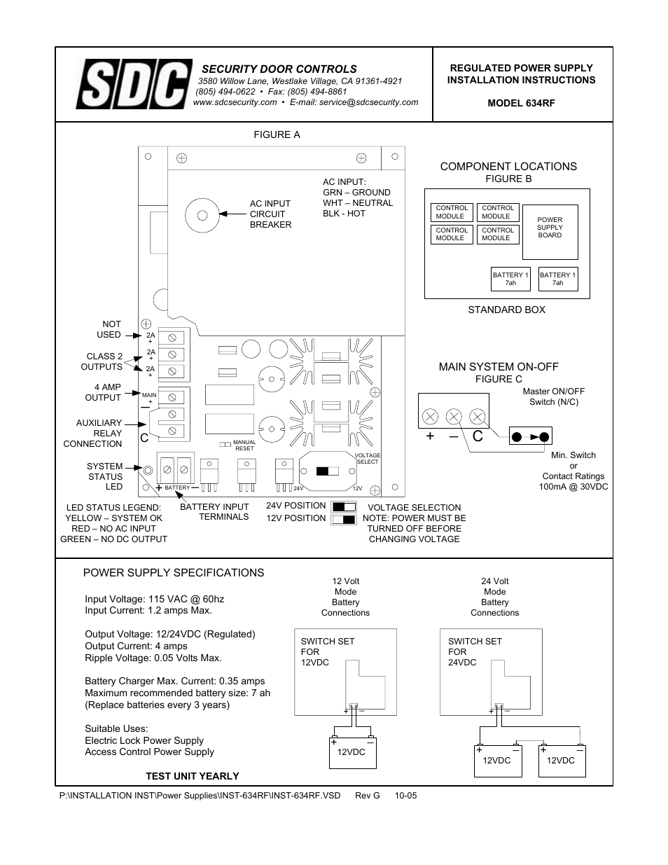 SDC 634RF User Manual | 2 pages