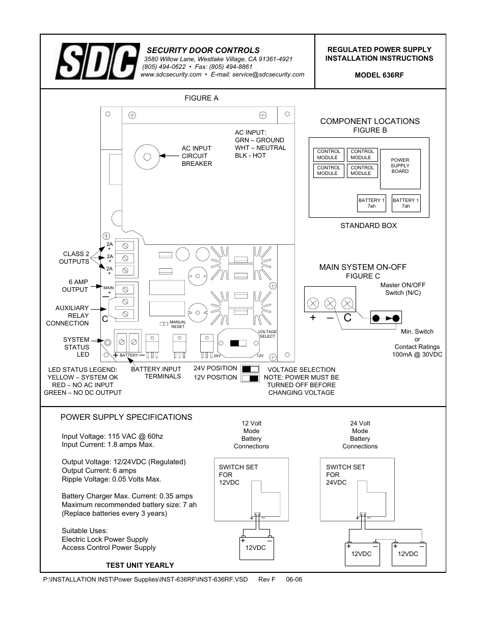 SDC 636RF User Manual | 1 page