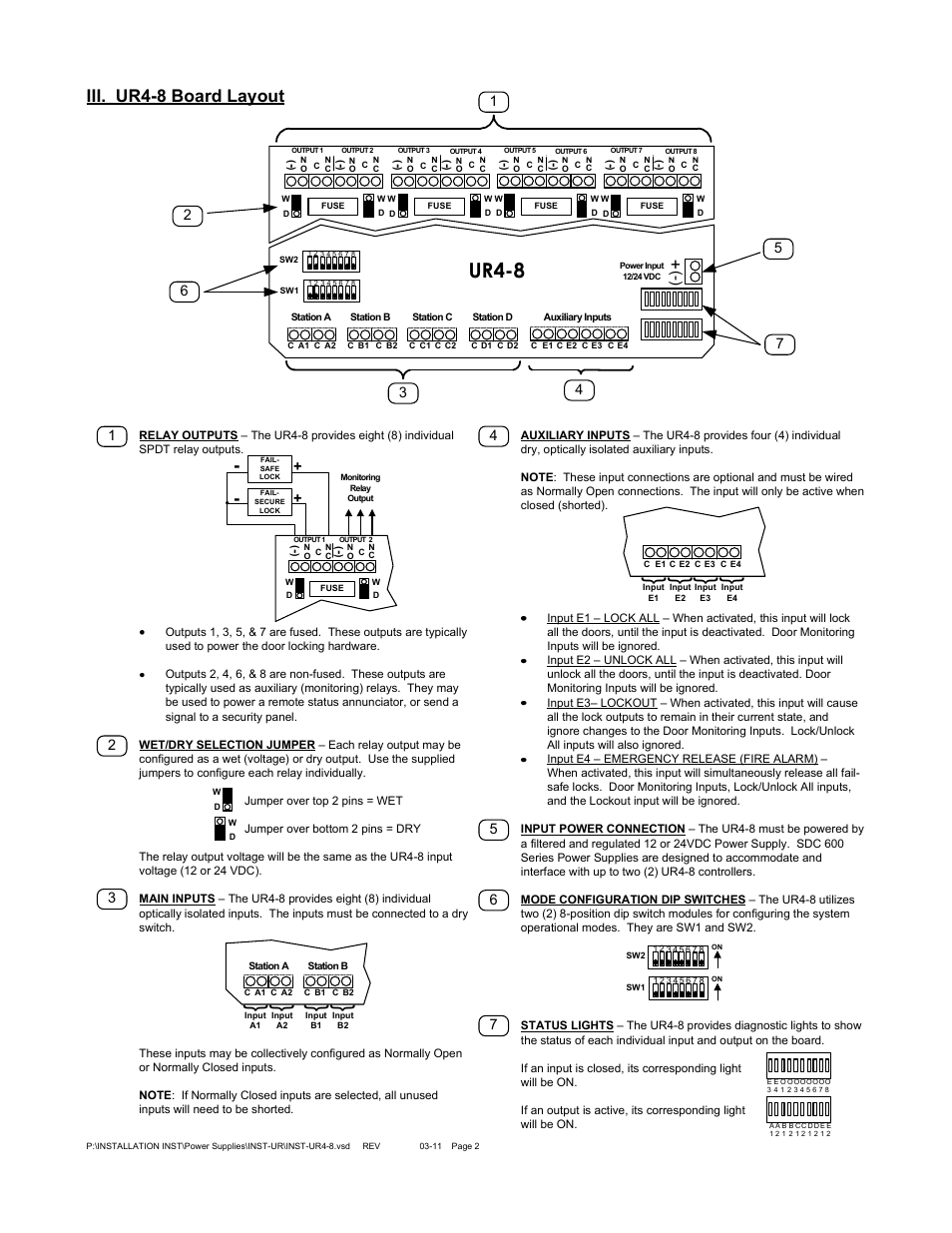 Ur4-8, Iii. ur4-8 board layout | SDC UR2-4 User Manual | Page 19 / 33