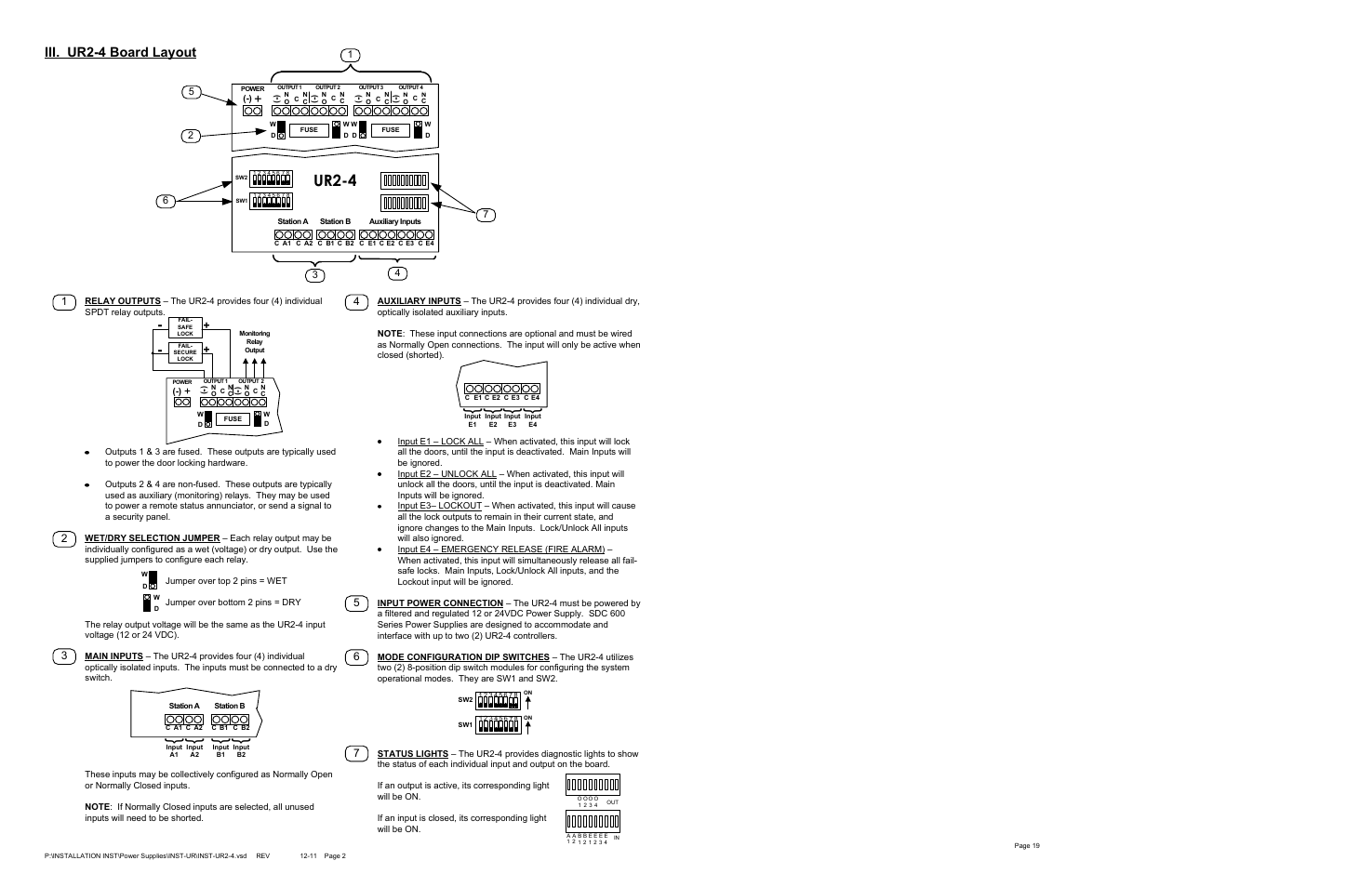 Ur2-4, Iii. ur2-4 board layout | SDC UR2-4 User Manual | Page 2 / 33