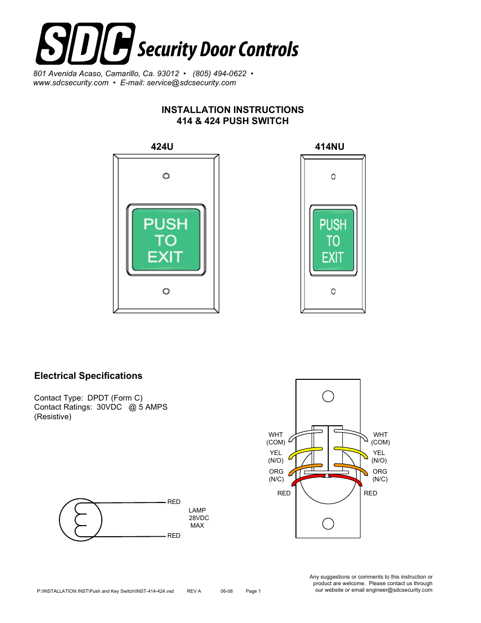SDC 420 SERIES PUSH SWITCH User Manual | Page 5 / 7
