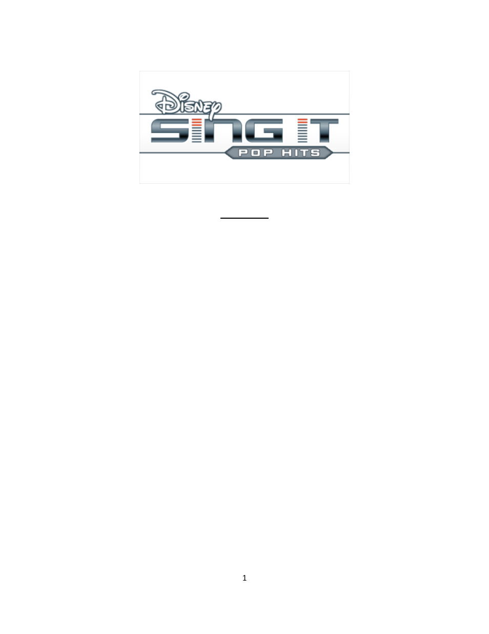 Disney Interactive Studios Disney Sing It: Pop Hits for PlayStation 2 User Manual | 5 pages