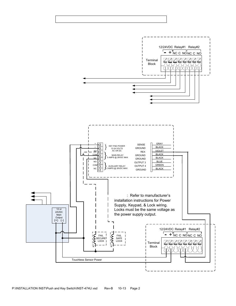 Typical wiring examples, 474u | SDC 474U TOUCHLESS SENSE SWITCH User Manual | Page 2 / 2