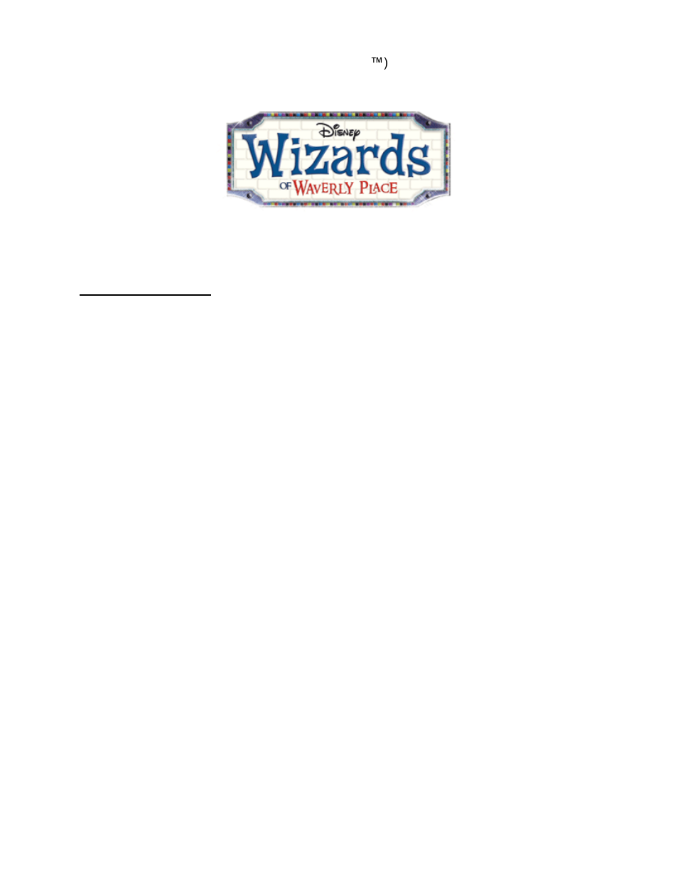 Disney Interactive Studios Nintendo DS Wizards of Waverly Place User Manual | 6 pages