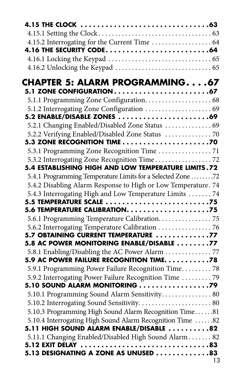 Chapter 5: alarm programming | Sensaphone 400 User Manual | Page 15 / 134