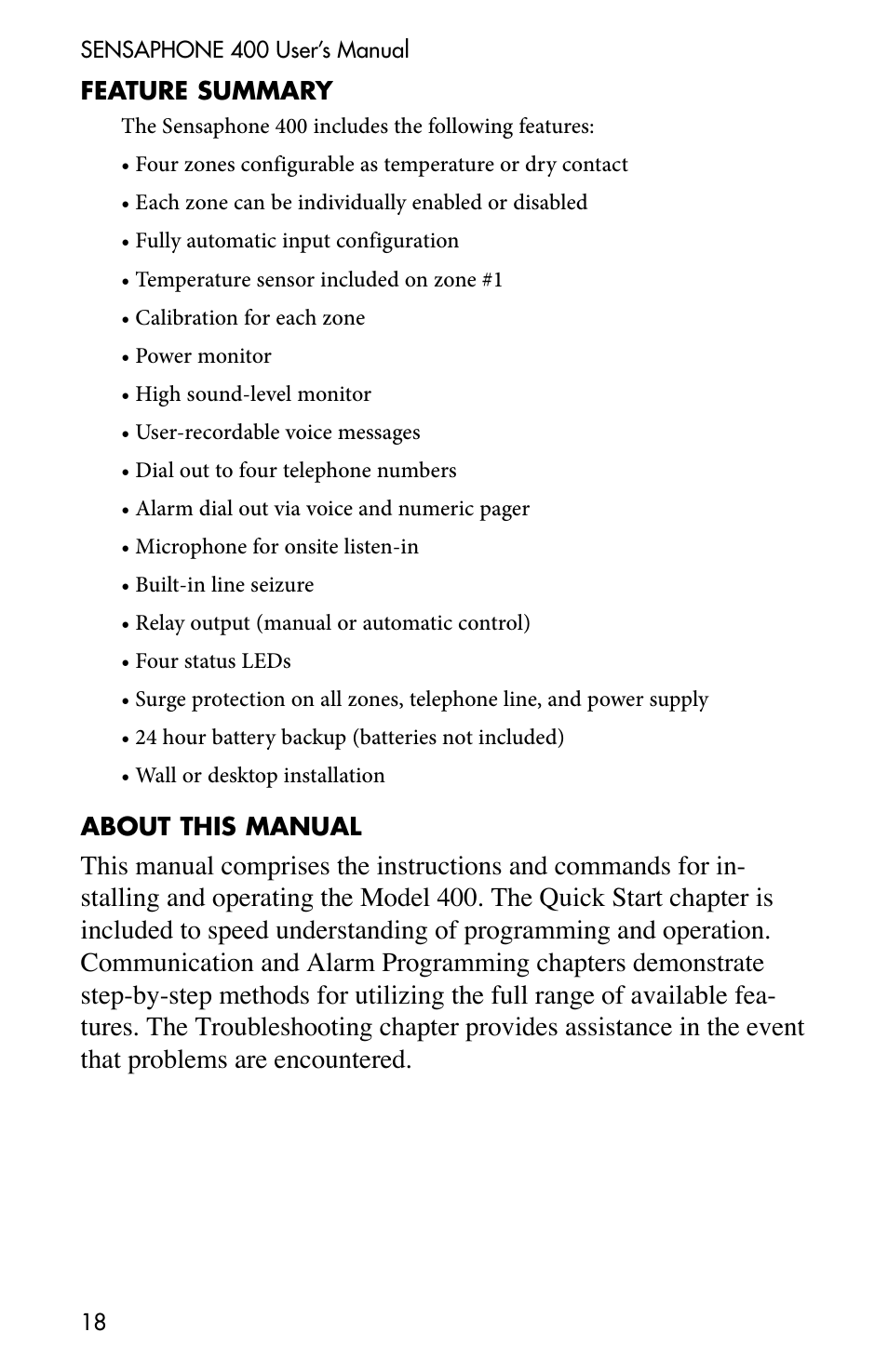 Sensaphone 400 User Manual | Page 20 / 134