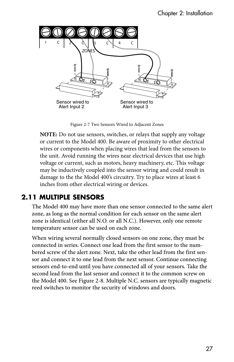 2 .11 multiple sensors | Sensaphone 400 User Manual | Page 29 / 134