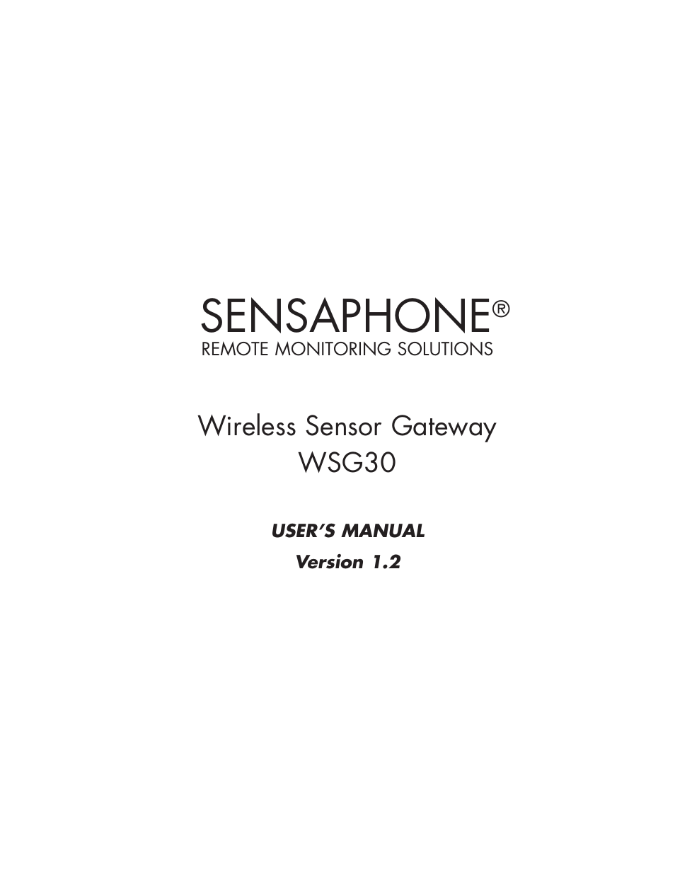 Sensaphone WSG30 System Users manual User Manual | 57 pages