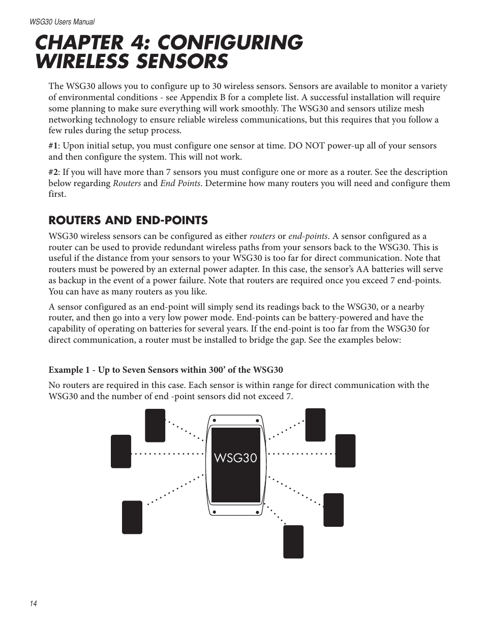 Chapter 4: configuring wireless sensors | Sensaphone WSG30 System Users manual User Manual | Page 14 / 57