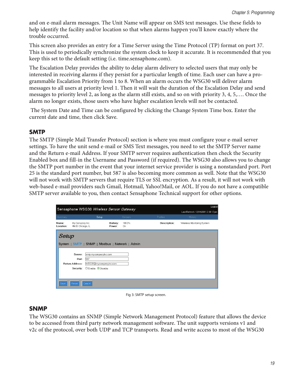 Sensaphone WSG30 System Users manual User Manual | Page 19 / 57