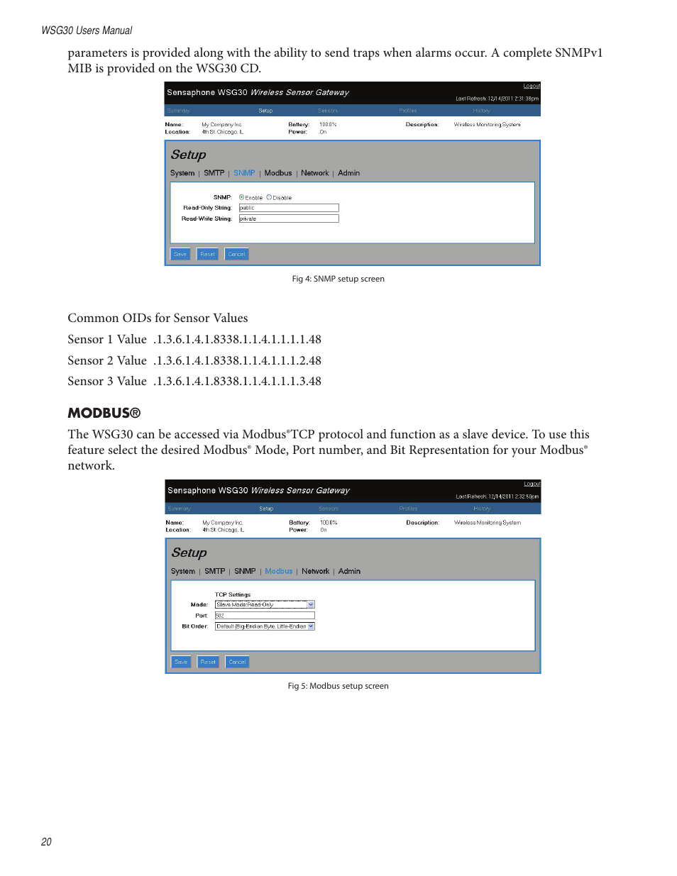 Sensaphone WSG30 System Users manual User Manual | Page 20 / 57