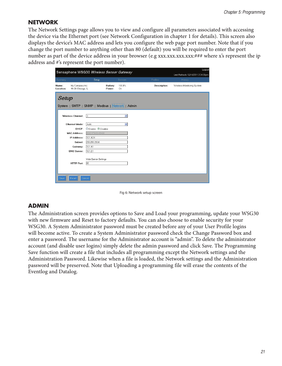 Sensaphone WSG30 System Users manual User Manual | Page 21 / 57