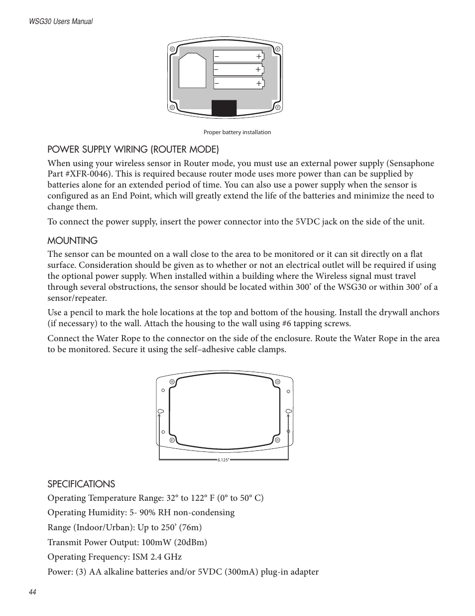 Sensaphone WSG30 System Users manual User Manual | Page 44 / 57