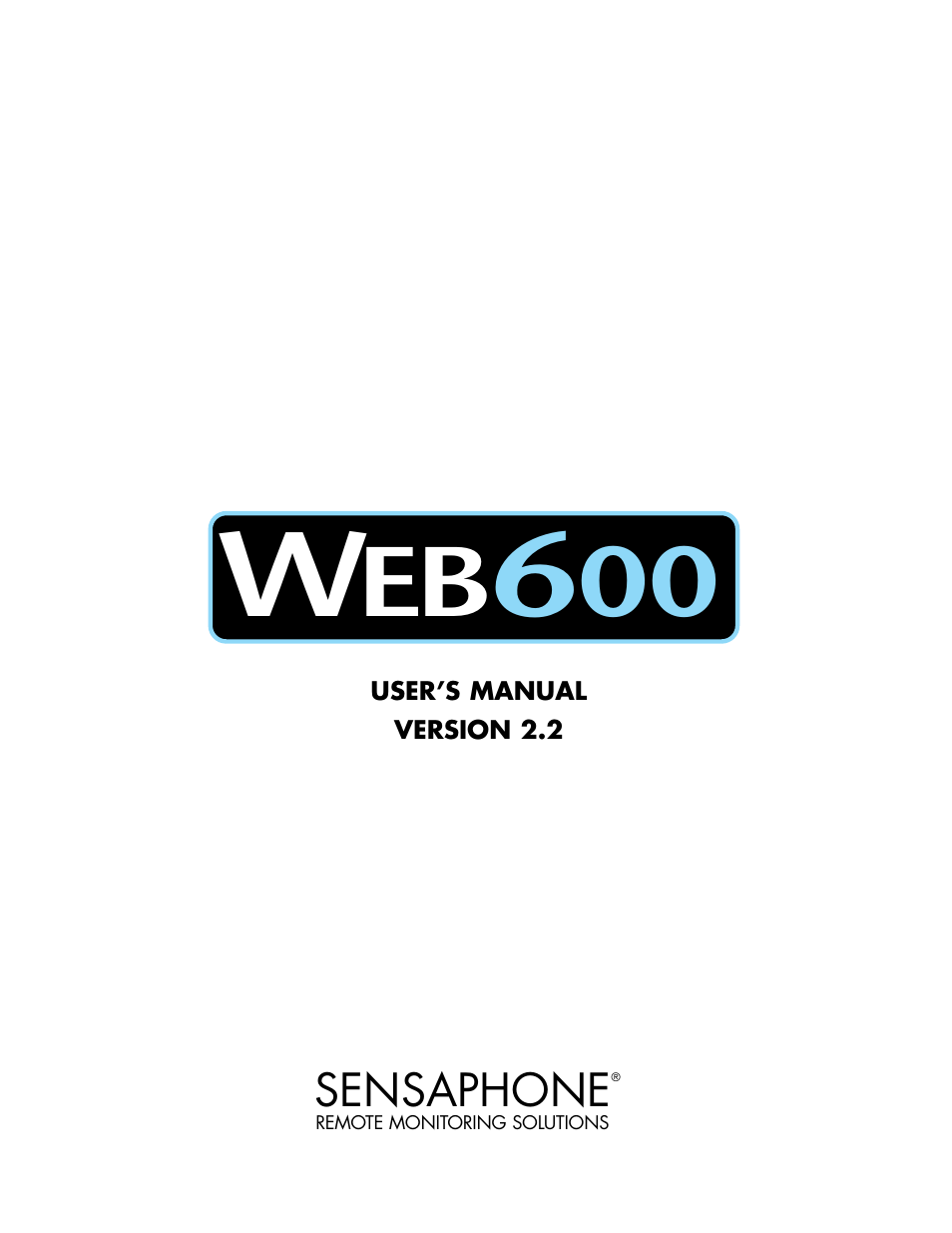 Sensaphone WEB600 Users manual User Manual | 57 pages