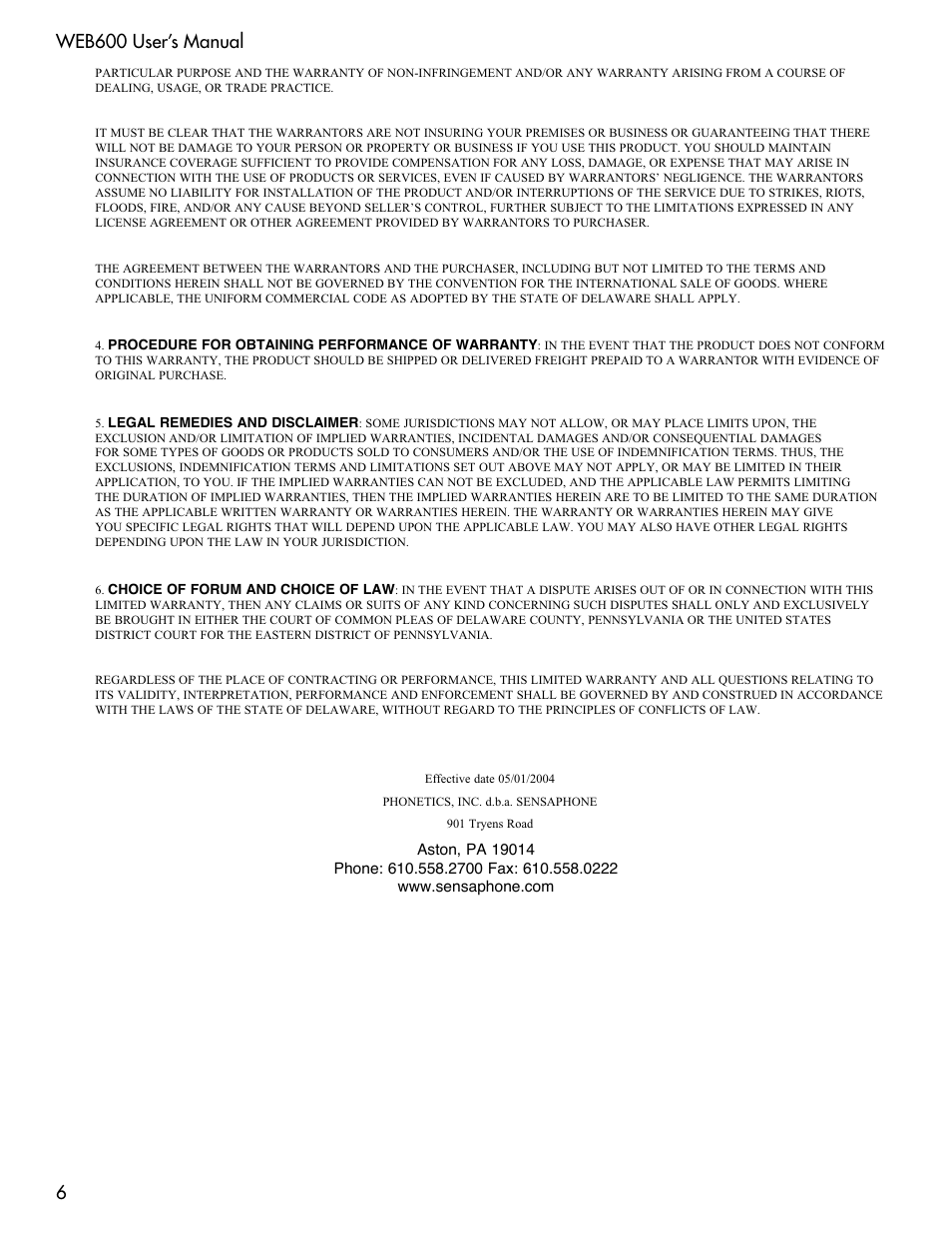 6web600 user’s manual | Sensaphone WEB600 Users manual User Manual | Page 6 / 57