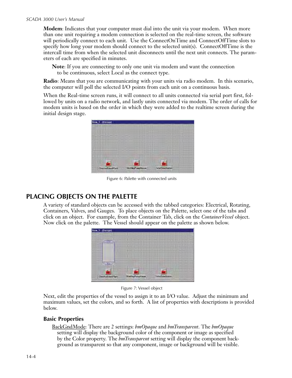 Placing objects on the palette, Placing objects on the palette -4 | Sensaphone SCADA 3000 Users manual User Manual | Page 128 / 318