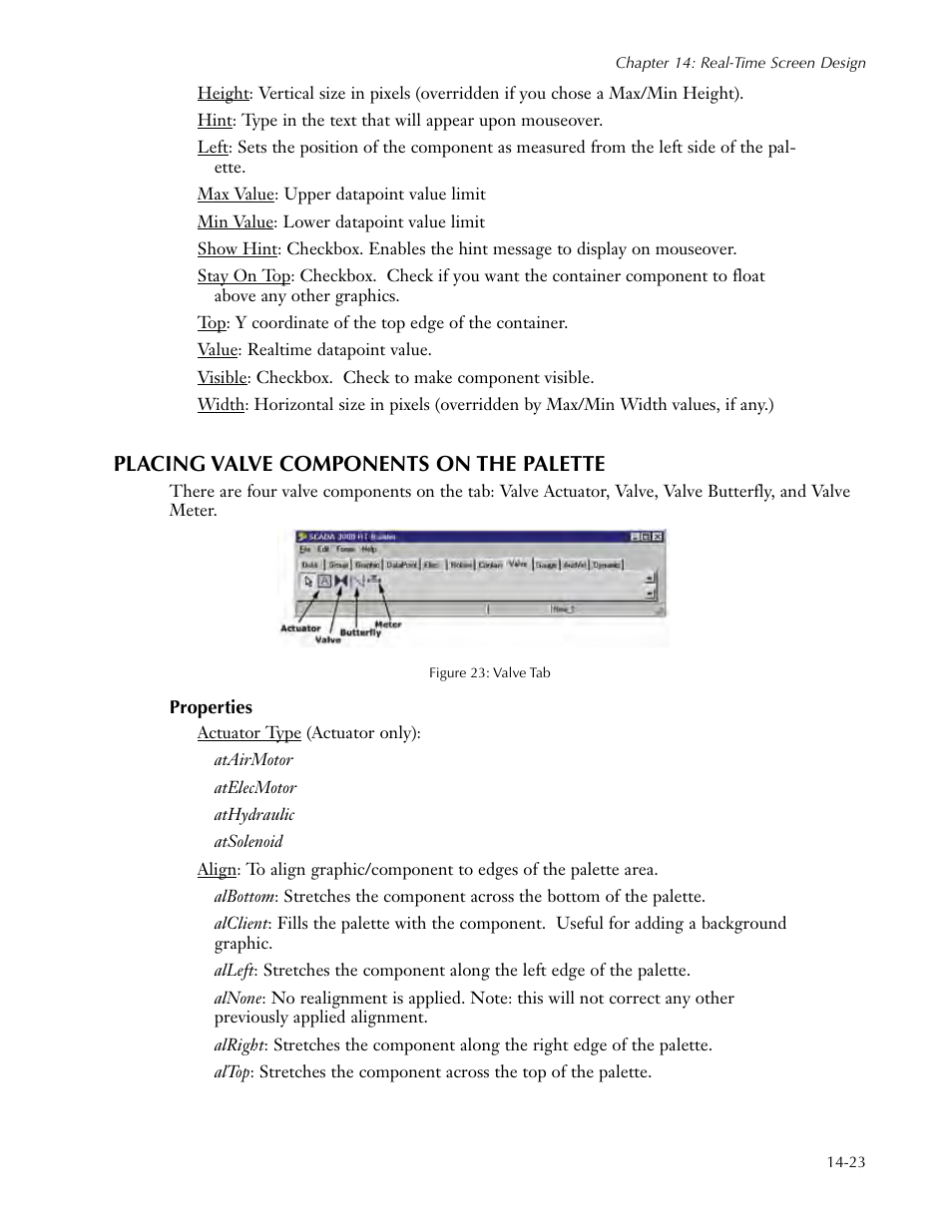 Placing valve components on the palette, Placing valve components on the palette -23 | Sensaphone SCADA 3000 Users manual User Manual | Page 147 / 318