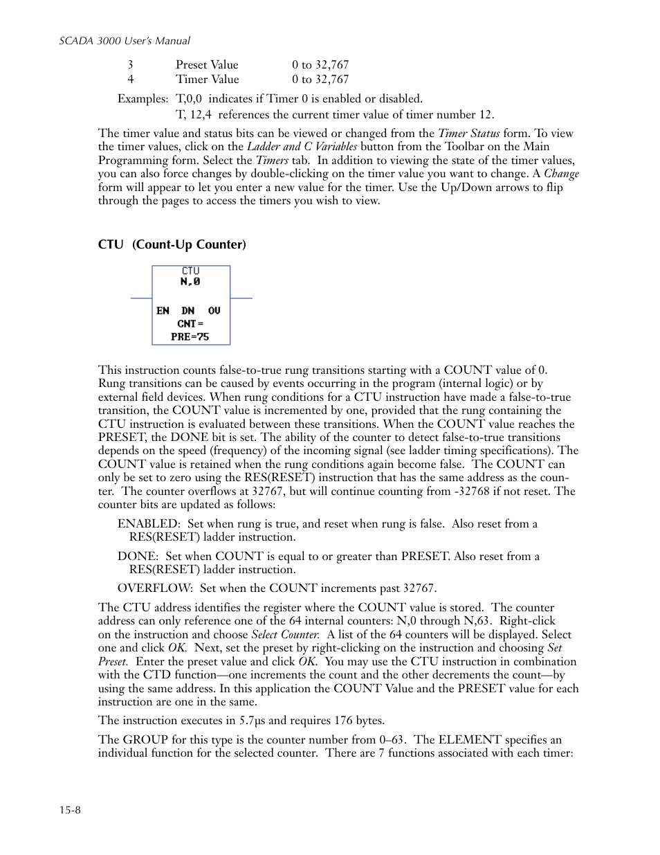 Ctu (count-up counter), Ctu (count-up counter) -8 | Sensaphone SCADA 3000 Users manual User Manual | Page 164 / 318