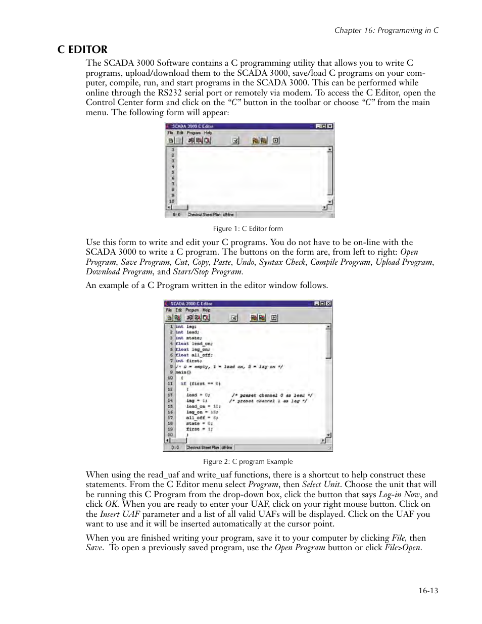 C editor, C editor -13 | Sensaphone SCADA 3000 Users manual User Manual | Page 199 / 318