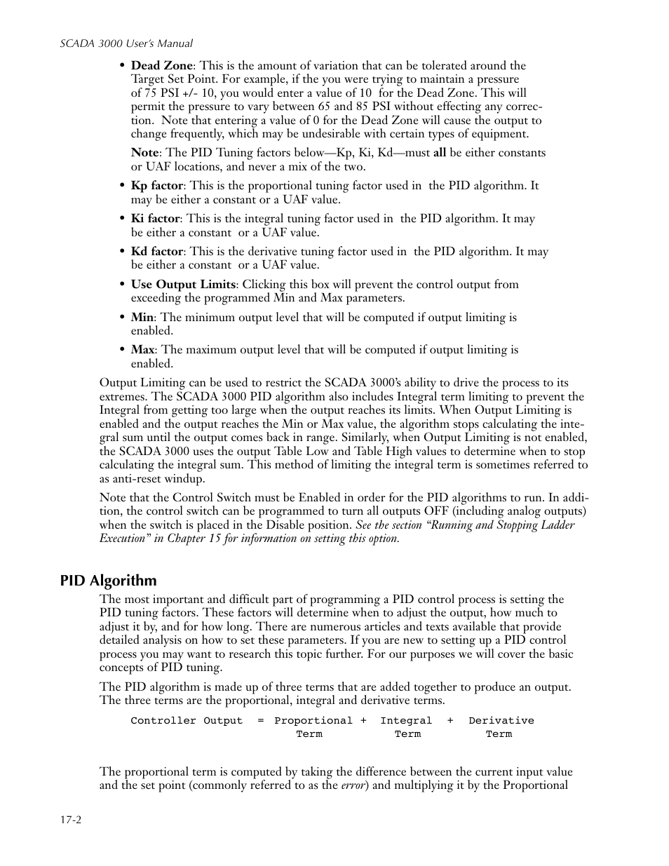 Pid algorithm, Pid algorithm -2 | Sensaphone SCADA 3000 Users manual User Manual | Page 210 / 318