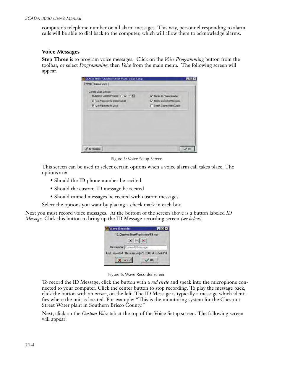 Voice messages, Voice messages -4 | Sensaphone SCADA 3000 Users manual User Manual | Page 228 / 318