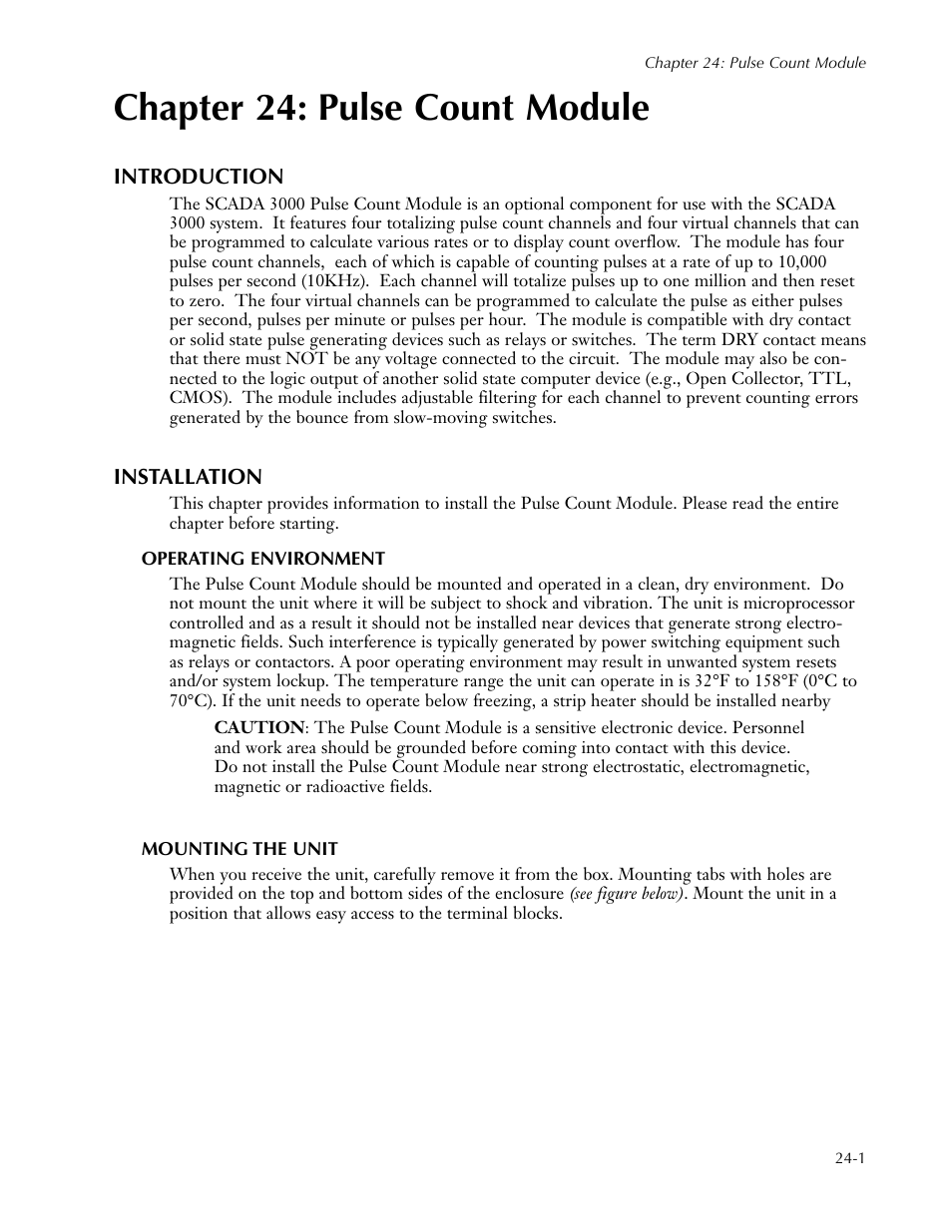 Chapter 24: pulse count module | Sensaphone SCADA 3000 Users manual User Manual | Page 255 / 318