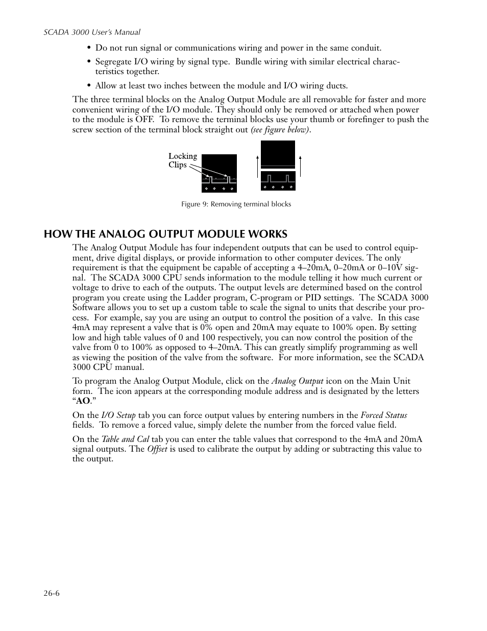 How the analog output module works | Sensaphone SCADA 3000 Users manual User Manual | Page 274 / 318