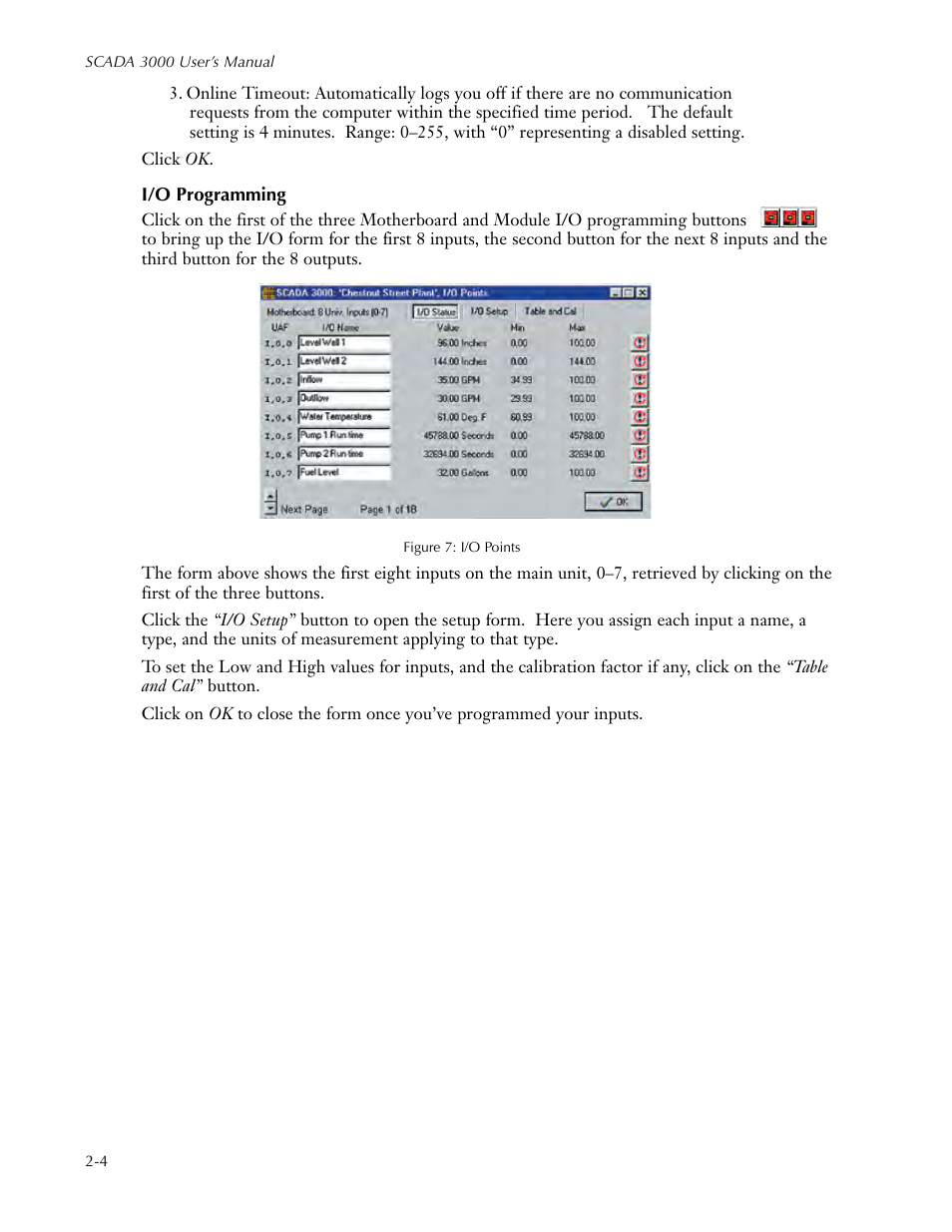 I/o programming, I/o programming -4 | Sensaphone SCADA 3000 Users manual User Manual | Page 36 / 318