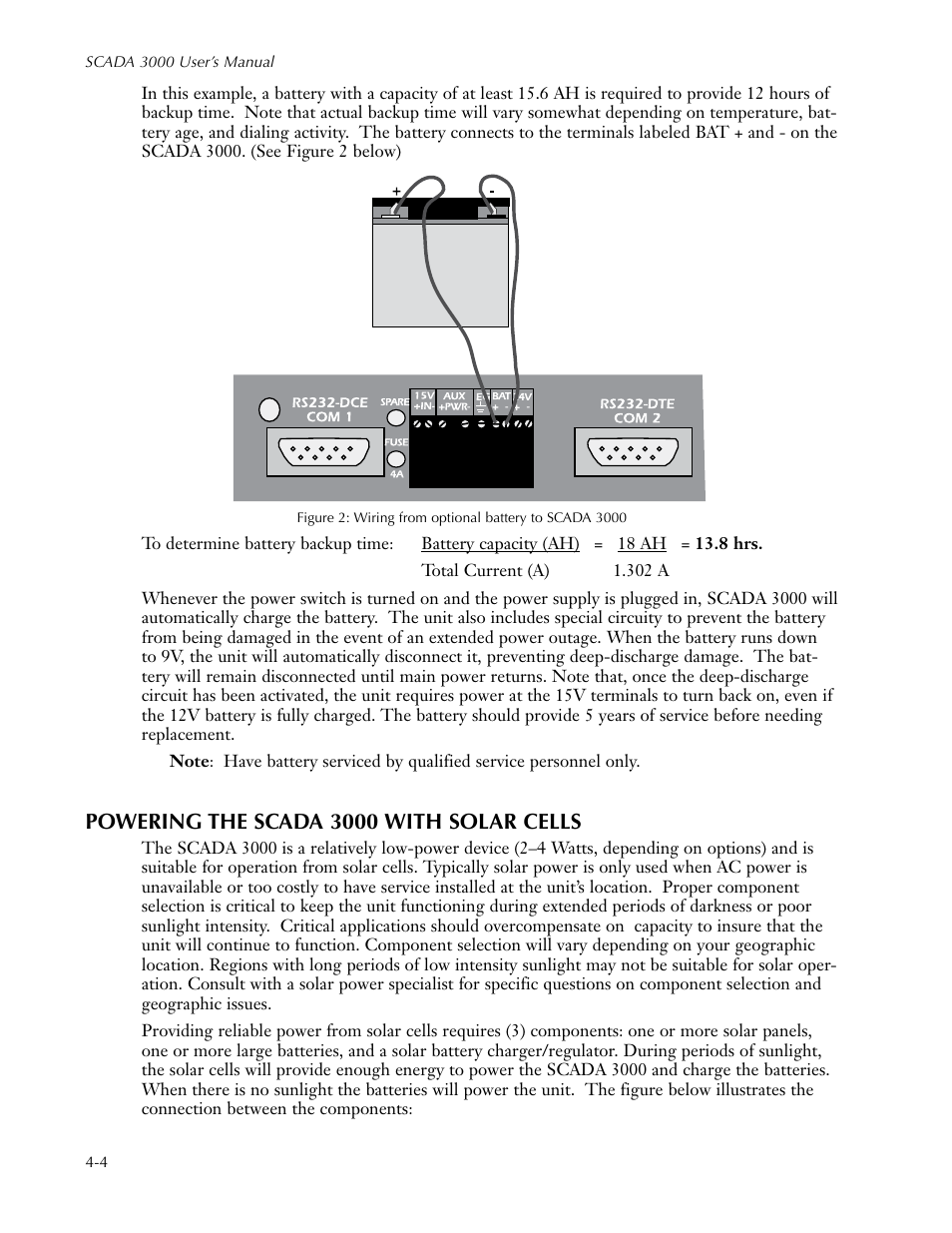 Powering the scada 3000 with solar cells, Powering the scada 3000 with solar cells -4 | Sensaphone SCADA 3000 Users manual User Manual | Page 44 / 318