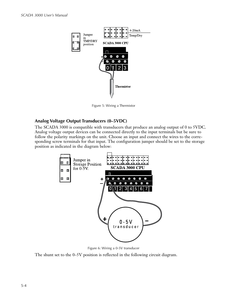 Analog voltage output transducers (0–5vdc), Analog voltage output transducers (0–5vdc) -4 | Sensaphone SCADA 3000 Users manual User Manual | Page 50 / 318