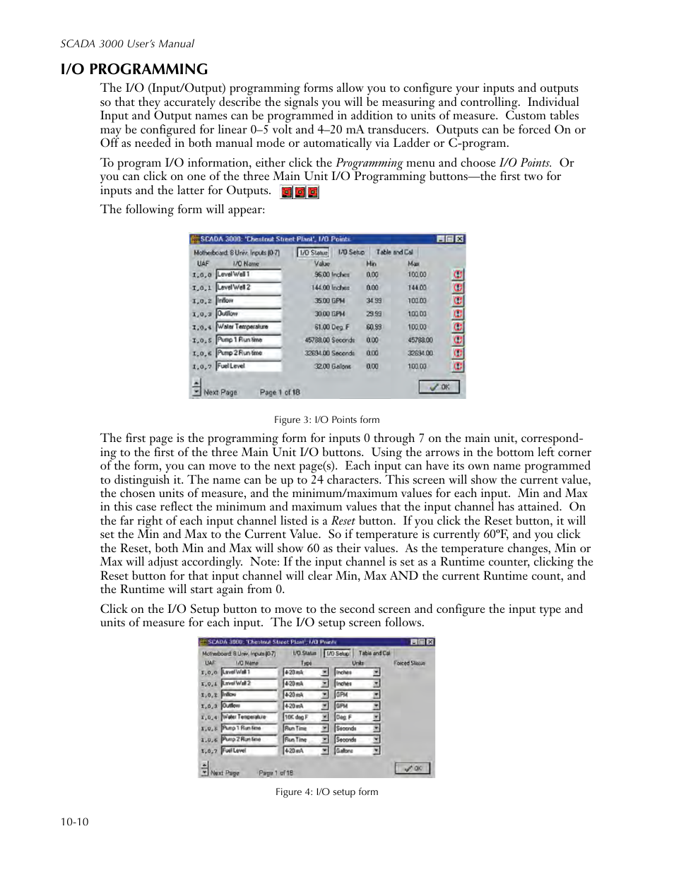 I/o programming, I/o programming -10 | Sensaphone SCADA 3000 Users manual User Manual | Page 78 / 318