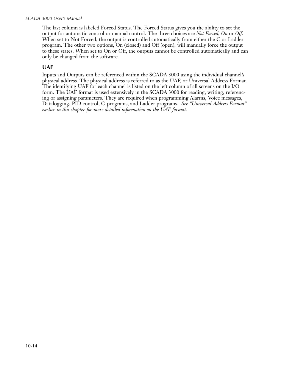 Uaf -14 | Sensaphone SCADA 3000 Users manual User Manual | Page 82 / 318