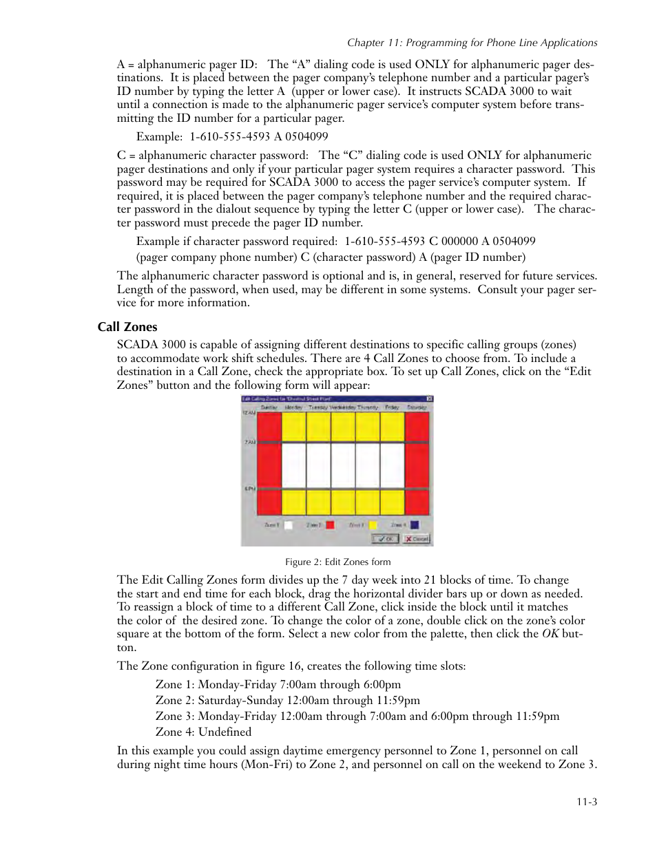 Call zones, Call zones -3 | Sensaphone SCADA 3000 Users manual User Manual | Page 85 / 318