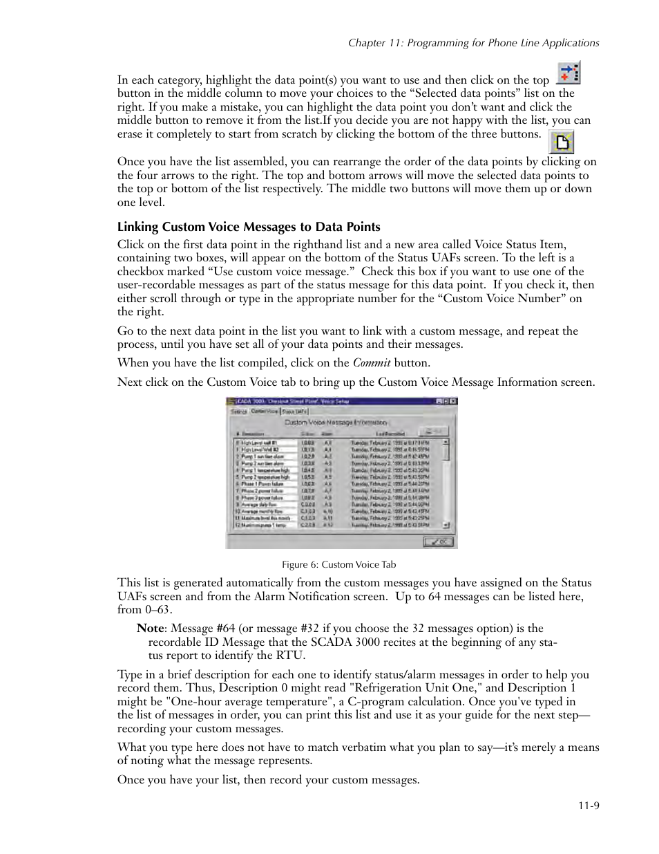 Linking custom voice messages to data points, Linking custom voice messages to data points -9 | Sensaphone SCADA 3000 Users manual User Manual | Page 91 / 318