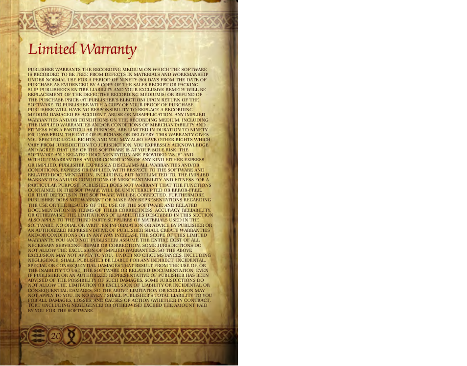 Limited warranty | Disney The Chronicles of Narnia: The Lion User Manual | Page 11 / 11