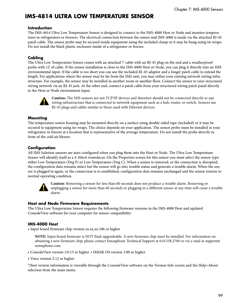 Ims-4814 ultra low temperature sensor | Sensaphone IMS-4000 Users manual User Manual | Page 101 / 142