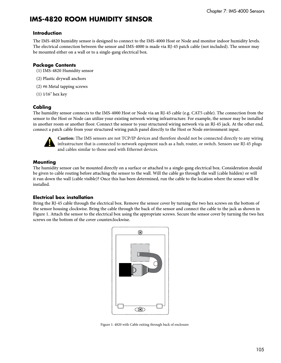 Ims-4820 room humidity sensor | Sensaphone IMS-4000 Users manual User Manual | Page 107 / 142