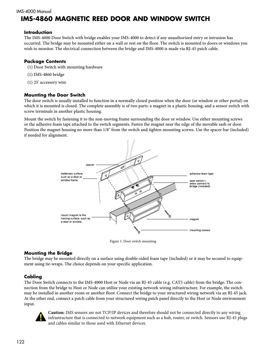 Ims-4860 magnetic reed door and window switch | Sensaphone IMS-4000 Users manual User Manual | Page 124 / 142