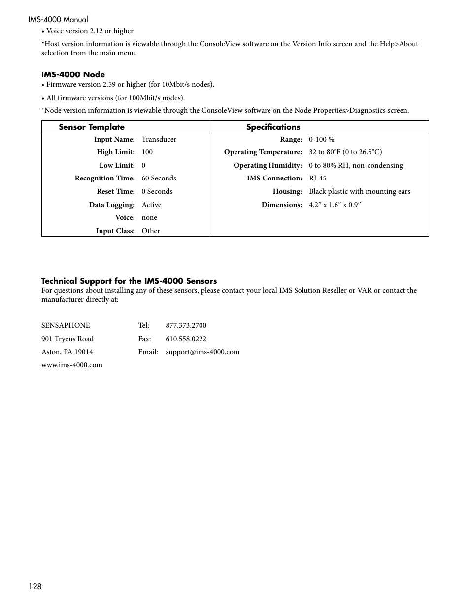 Sensaphone IMS-4000 Users manual User Manual | Page 130 / 142