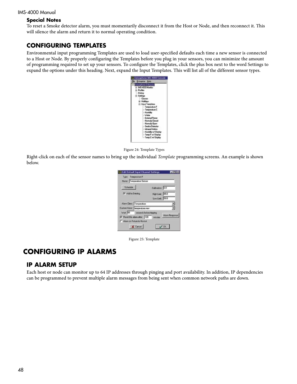 Configuring ip alarms | Sensaphone IMS-4000 Users manual User Manual | Page 50 / 142