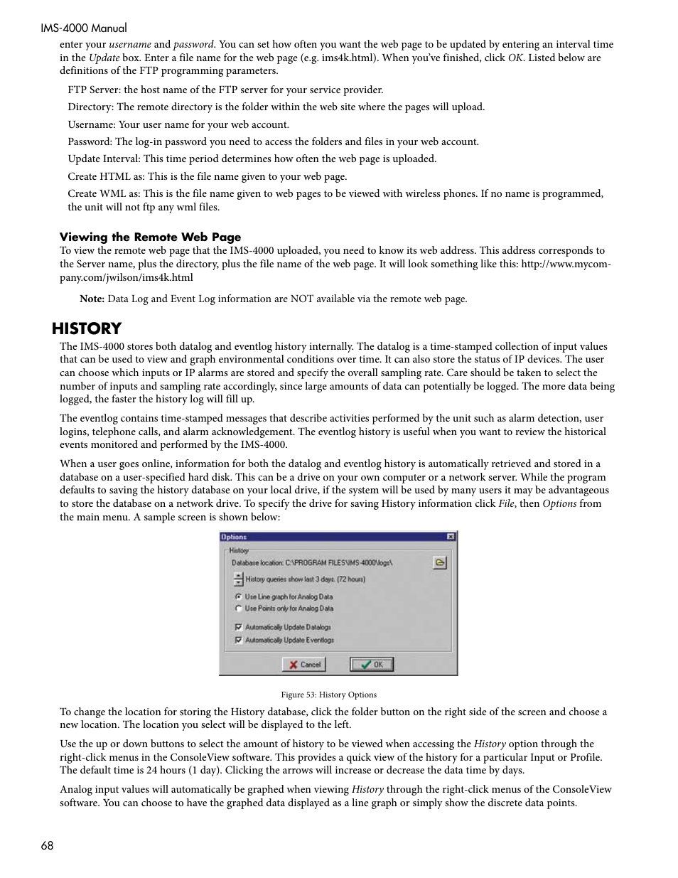 History | Sensaphone IMS-4000 Users manual User Manual | Page 70 / 142