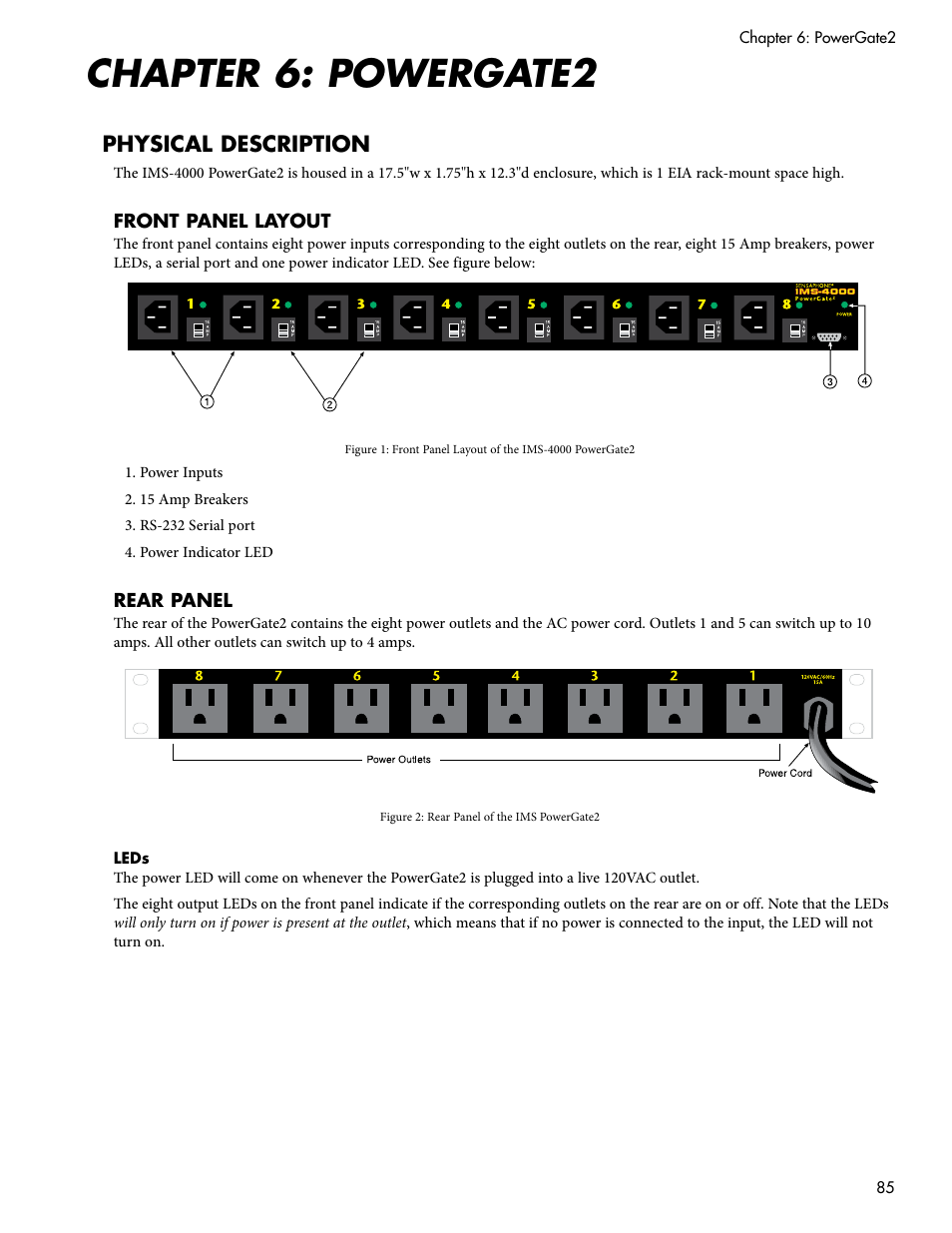 Chapter 6: powergate2, Physical description | Sensaphone IMS-4000 Users manual User Manual | Page 87 / 142