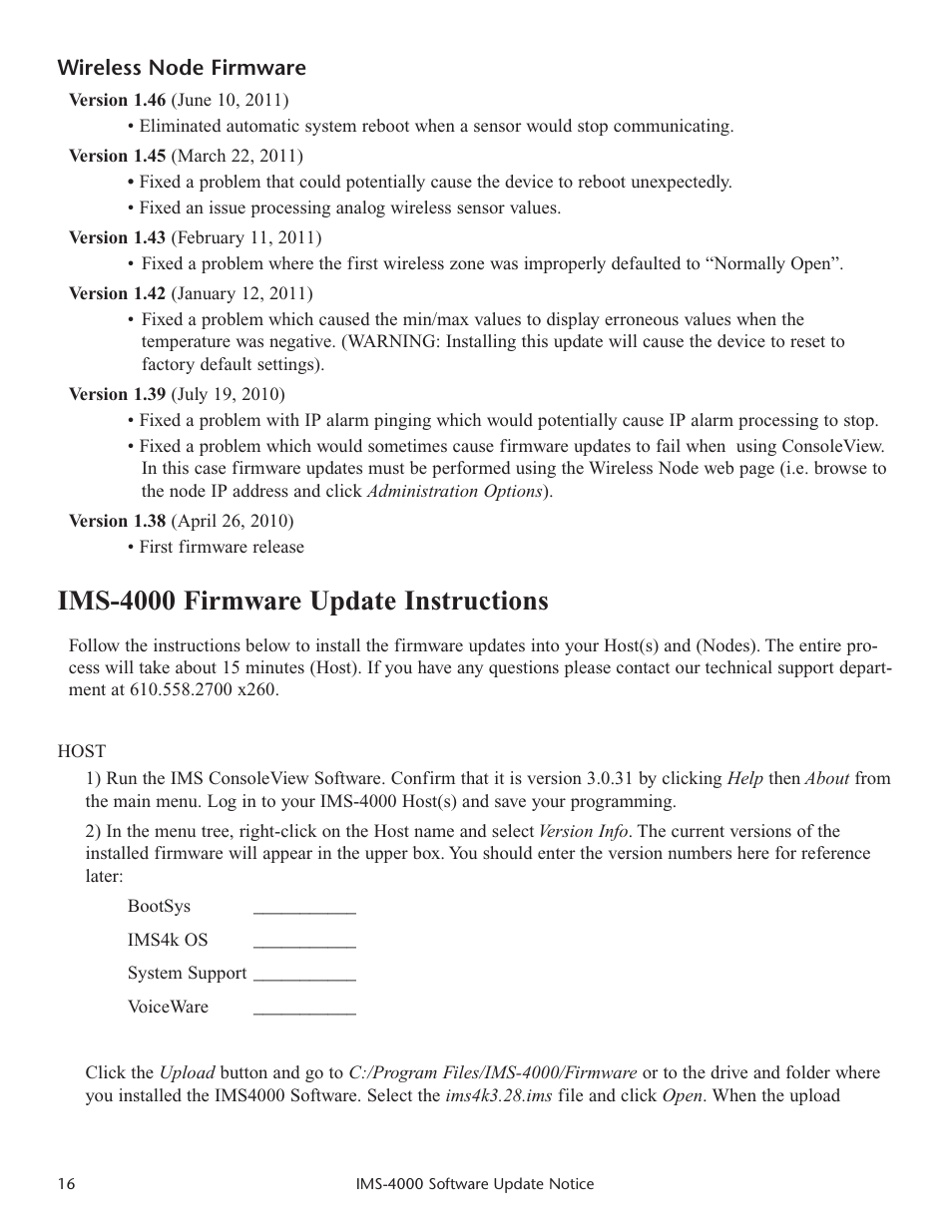 Ims-4000 firmware update instructions | Sensaphone IMS-4000 Upgrade instructions User Manual | Page 16 / 18