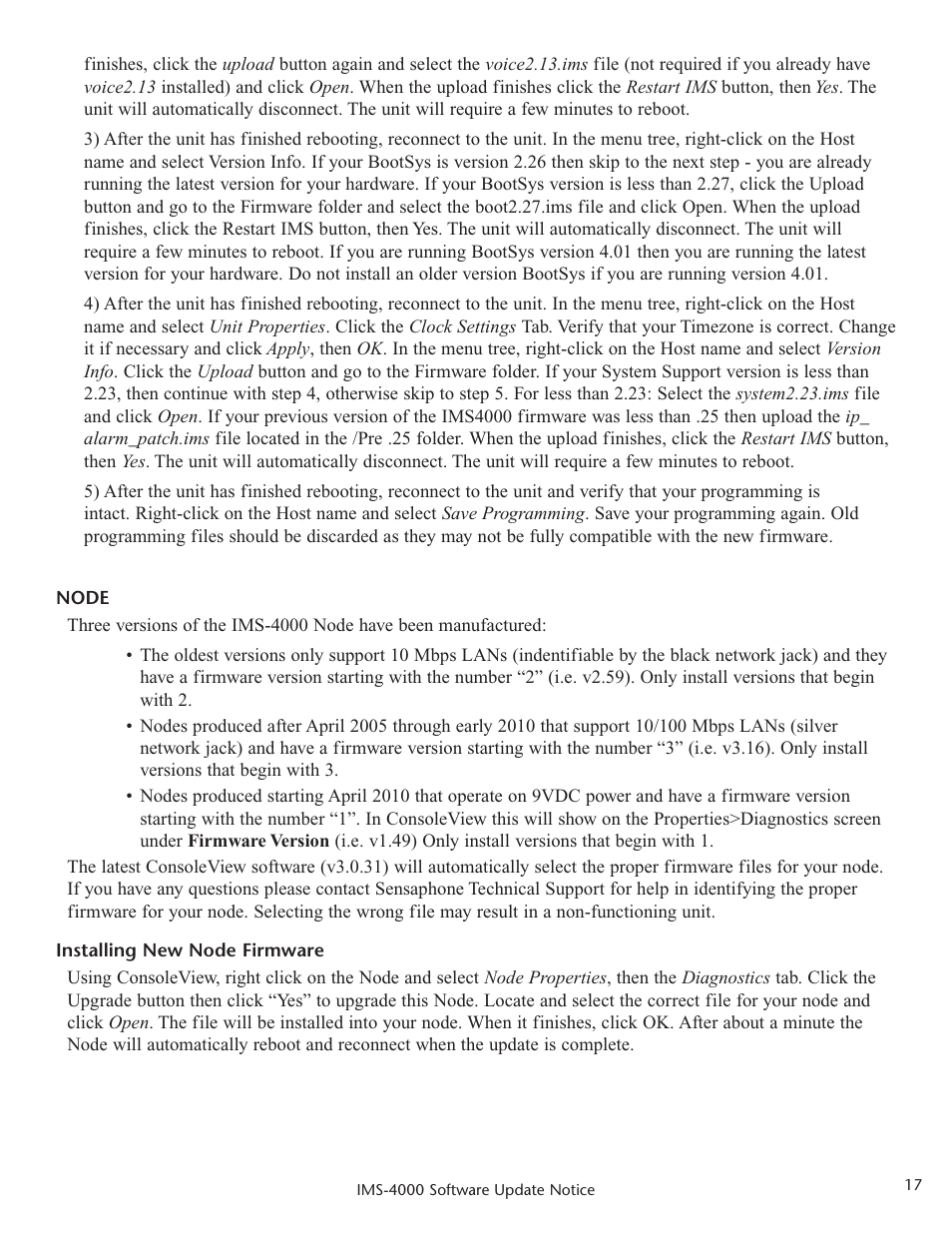 Sensaphone IMS-4000 Upgrade instructions User Manual | Page 17 / 18