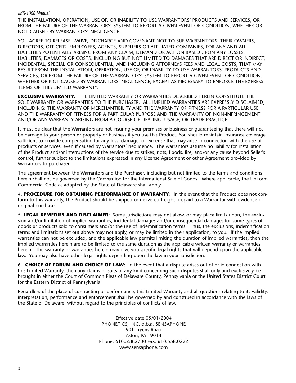 Sensaphone IMS-1000 Users manual User Manual | Page 10 / 114