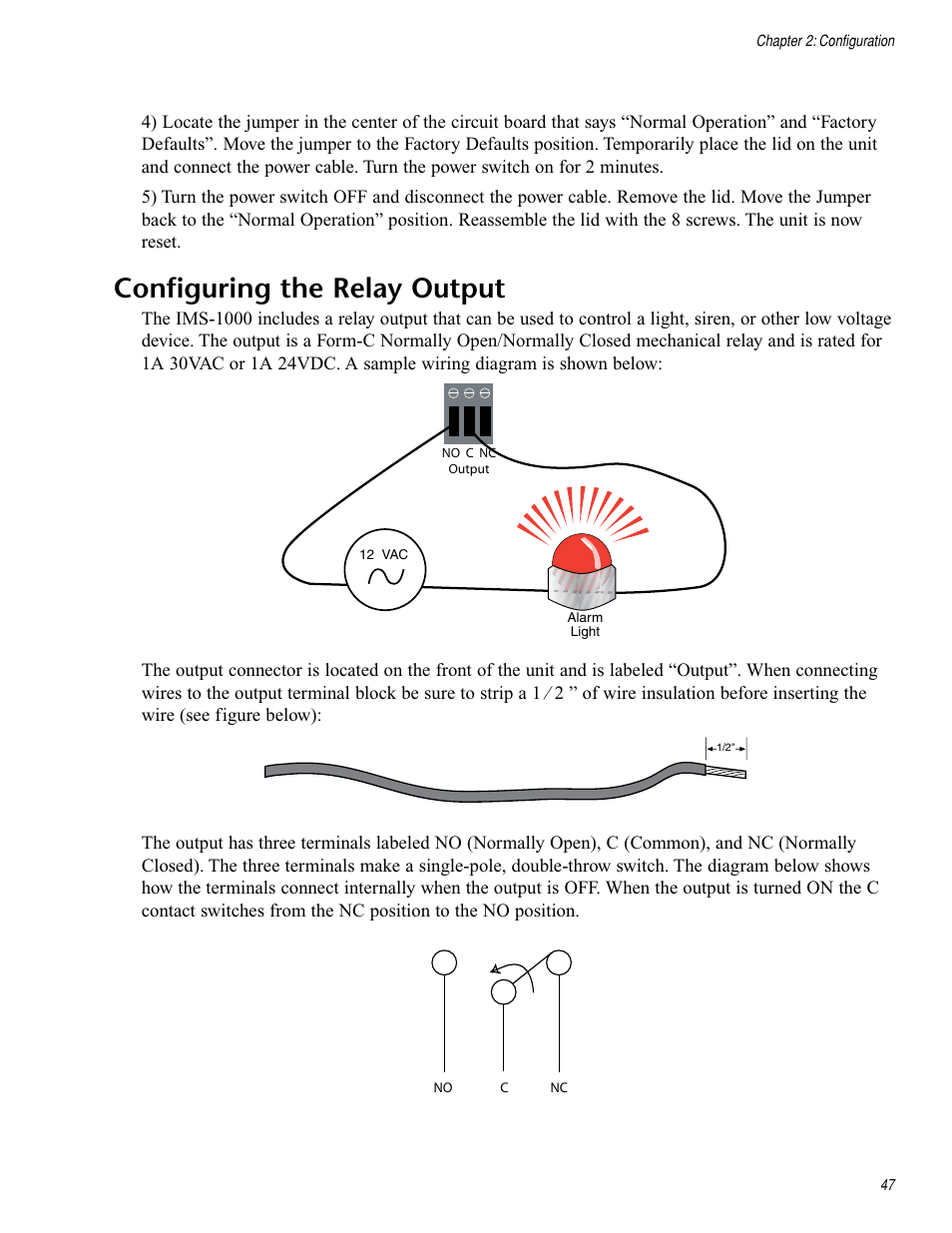 Configuring the relay output | Sensaphone IMS-1000 Users manual User Manual | Page 47 / 114