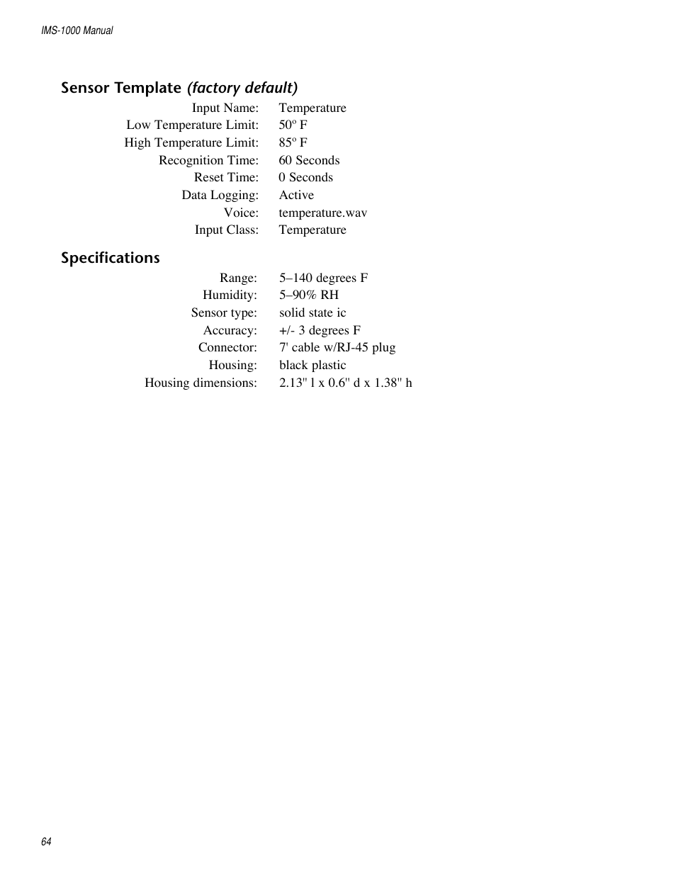 Sensaphone IMS-1000 Users manual User Manual | Page 64 / 114