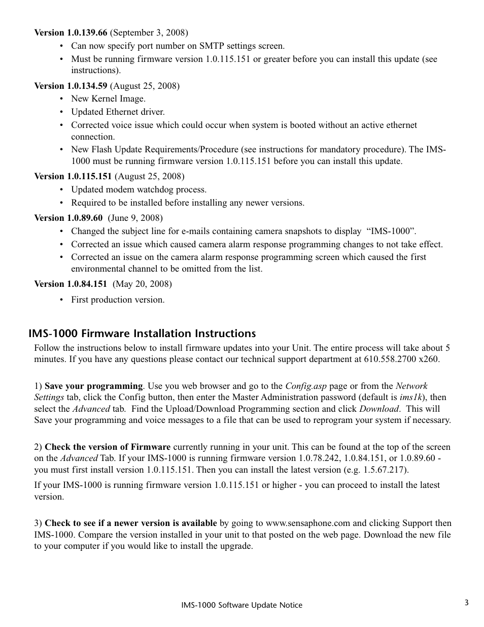 Sensaphone IMS-1000 Upgrade instructions User Manual | Page 3 / 4