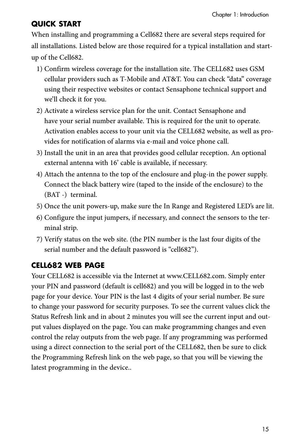 Quick start | Sensaphone CELL682 User Manual | Page 17 / 88