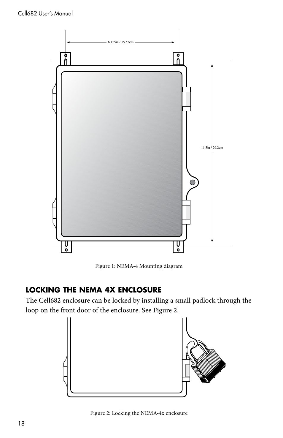 Locking the nema 4x enclosure | Sensaphone CELL682 User Manual | Page 20 / 88